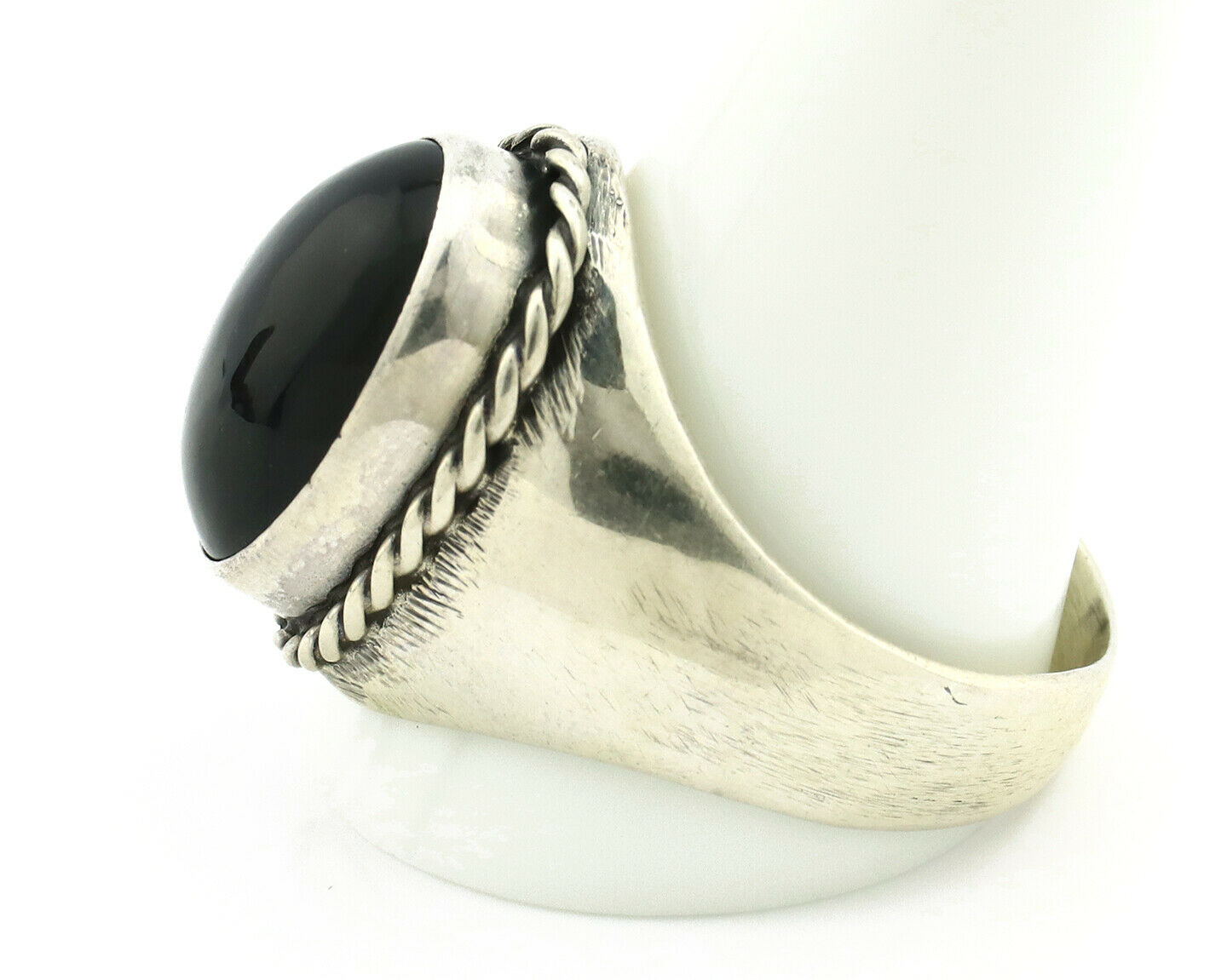 Navajo Ring .925 Silver Handmade Black Onyx Native American Artist C.80's