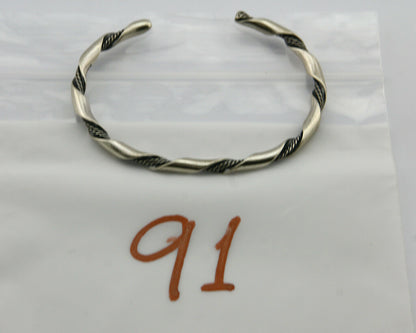 Navajo Handmade Bracelet .925 Silver Native Artist Se C.80's