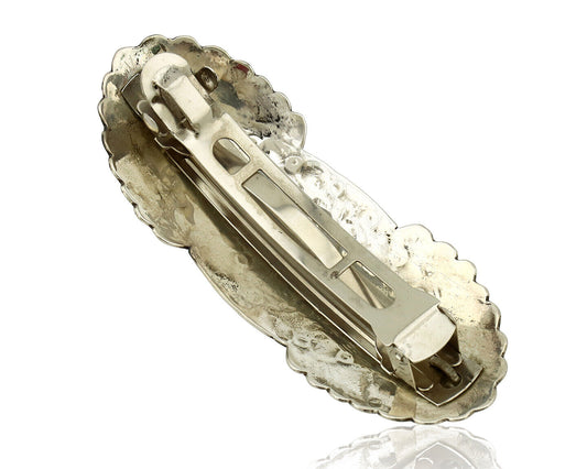 Navajo Hair Clip Barrette .925 Silver Hand Stamped Artist C Montoya C80s