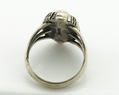Navajo Ring .925 Silver Sleeping Beauty Turquoise Signed Yazzie C.80's