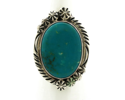 Navajo Ring 925 Silver Turquoise Mountain Artist Signed M Begay C.80's