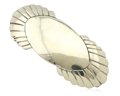 Navajo Hair Clip Barrette .925 Silver Hand Stamped Artist Signed C Montoya C80s