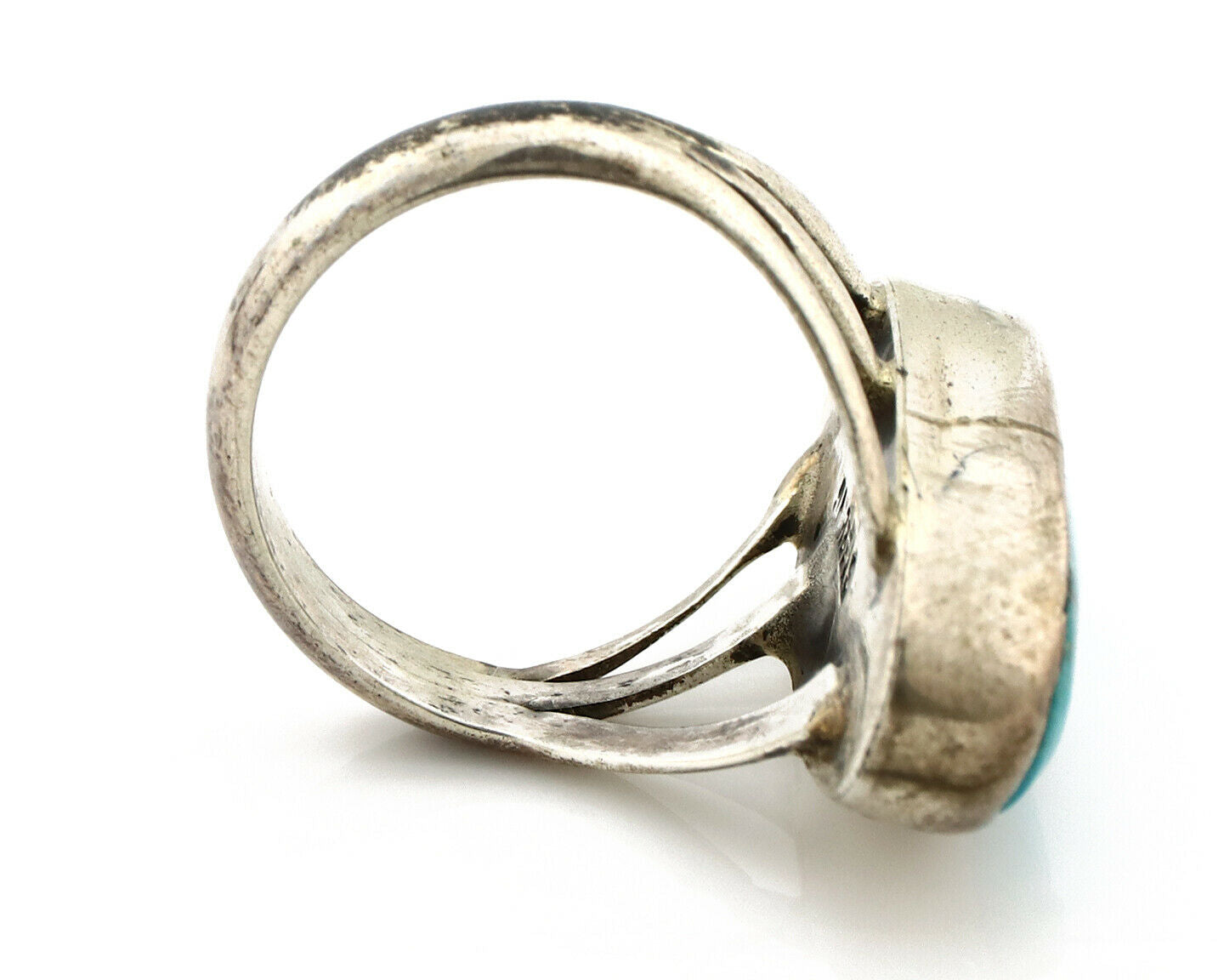 Navajo Ring .925 Silver Arizona Turquoise Native American Artist C80s