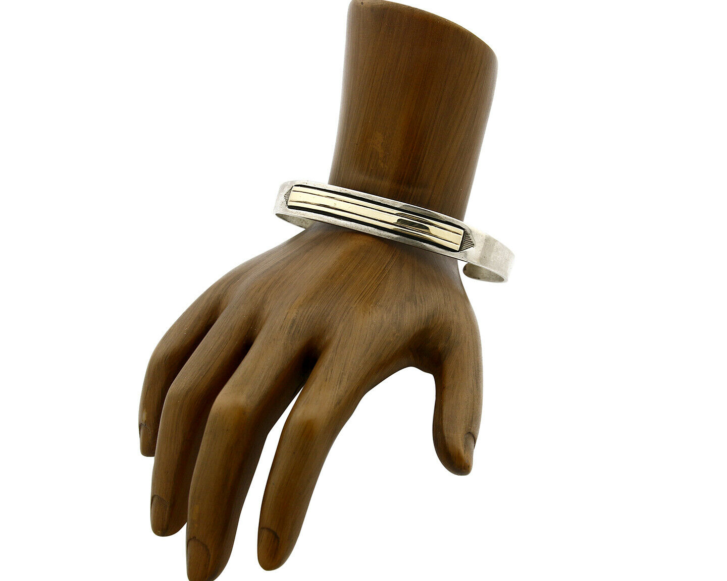 Navajo Bracelet .925 Silver & 14k Solid Gold MM Rogers and TAS Cuff C.80's