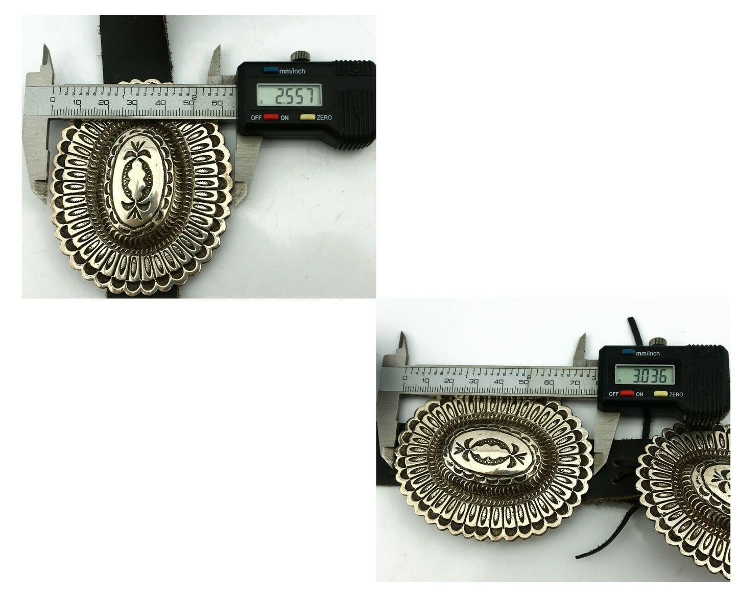 Navajo Concho Belt .925 Silver Hand Stamped Artist Signed TC C.80's