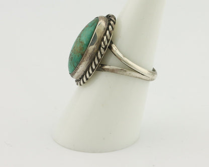 Navajo Ring 925 Silver Natural Blue Kingman Turquoise Native Artist C.80's