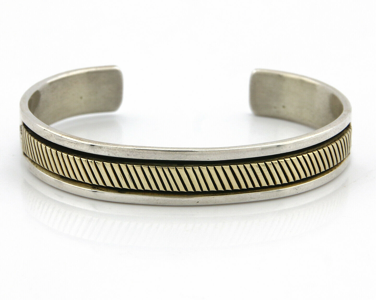 Navajo Bracelet SOLID .925 Silver & 12K Gold Filled Signed B Morgan C.80's