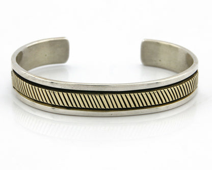 Navajo Bracelet SOLID .925 Silver & 12K Gold Filled Signed B Morgan C.80's