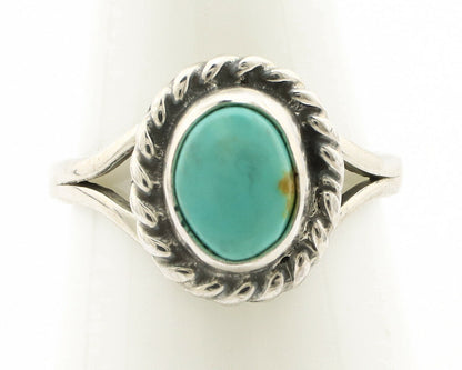 Navajo Ring .925 Silver Kingman Turquoise Artist Signed Gecko C.90's