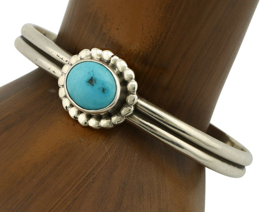 Navajo Bracelet .925 Silver Sleeping Beauty Turquoise Native American C.90's