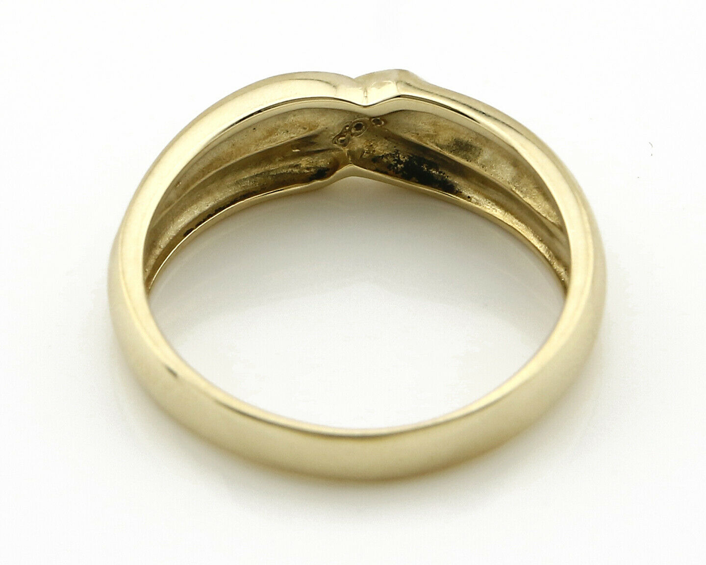 Men's Natural Diamond Band Solid Yellow Gold Wedding Ring