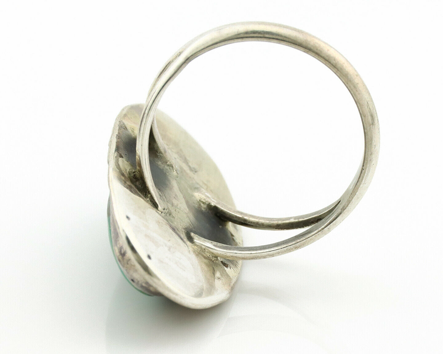 Navajo Ring .925 Silver Kingman Turquoise Native American Artist C.1980's