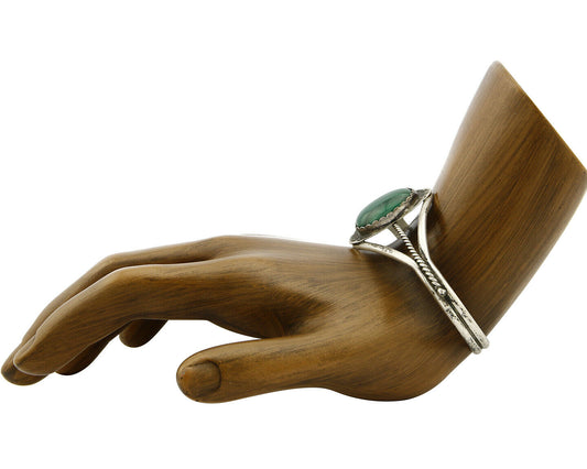 Women's Navajo Bracelet .925 Silver Natural Malachite Cuff Native American C80's