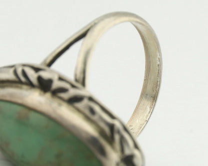 Navajo Ring .925 Silver Natural Turquoise Artist Signed Native American C.80's