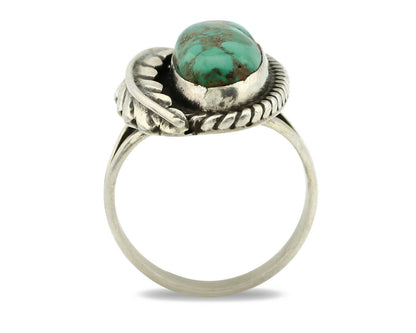 Navajo Ring .925 Silver Manassas Turquoise Signed Artist Apache C.80's