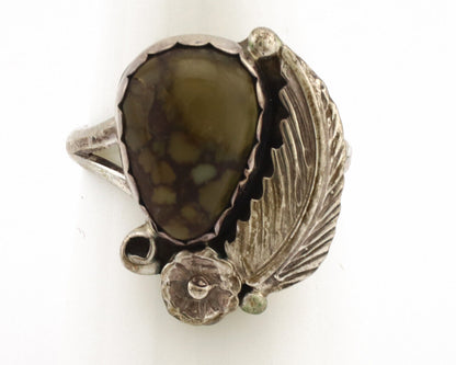 Navajo Ring .925 Silver Damele Turquoise Native American Artist C.1980's