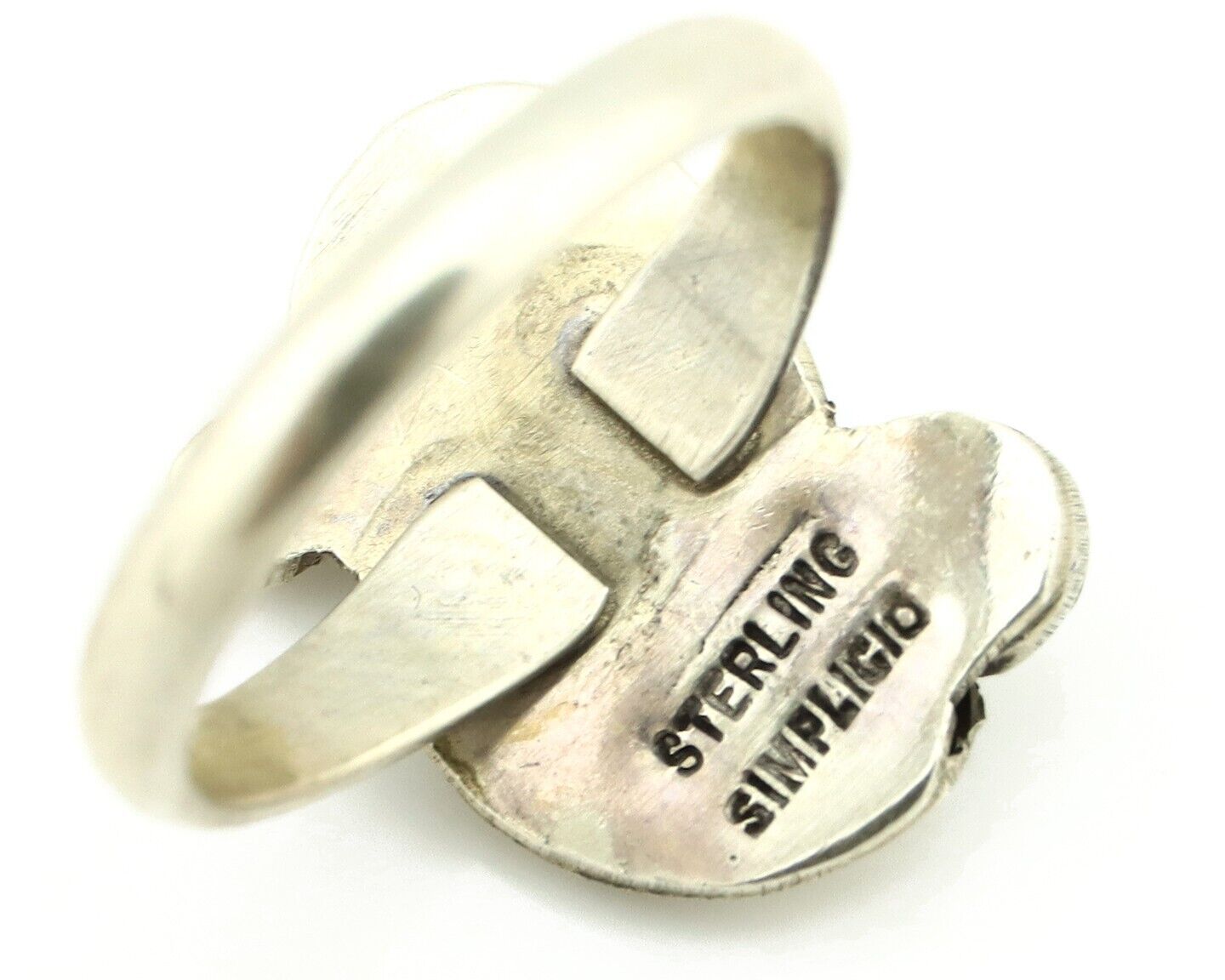 Zuni Ring 925 Silver Spiderweb Turquoise Artist Signed Simplicio C.80's