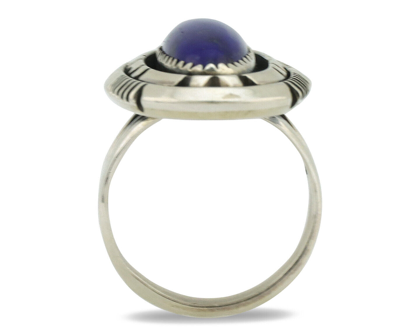 Navajo Ring 925 Silver Natural Lapis Lazuli Artist Signed William Denetdale C80s