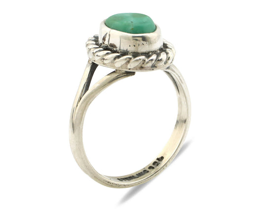 Navajo Ring .925 Silver Kingman Turquoise Artist Signed Gecko C.90's