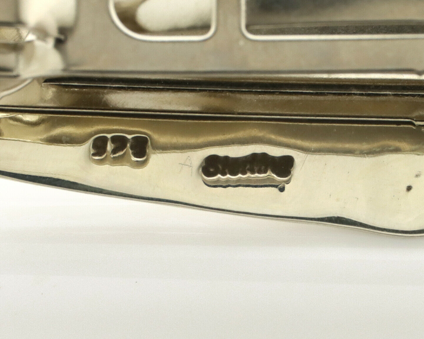 Navajo Hair Clip .925 Silver Green Spiderweb Turquoise Barrette C.80's