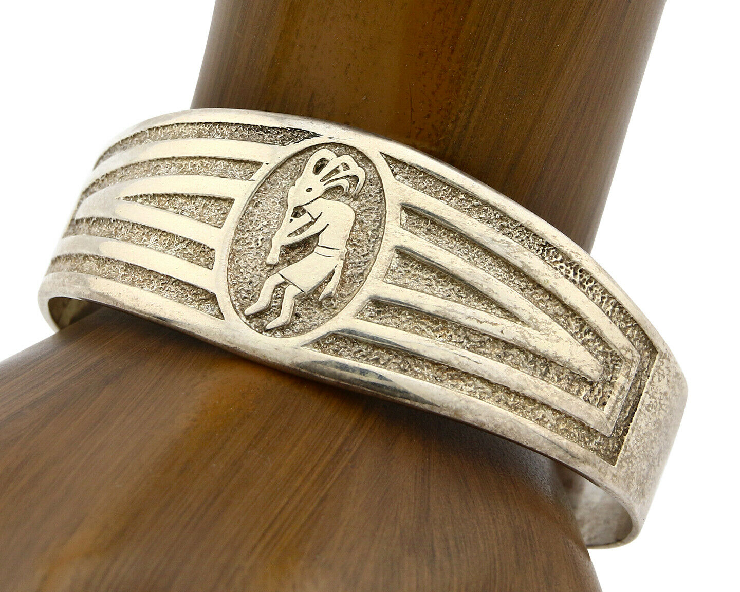 Navajo Bracelet .925 Silver Sand Cast Signed J Rogers Circa 1980's