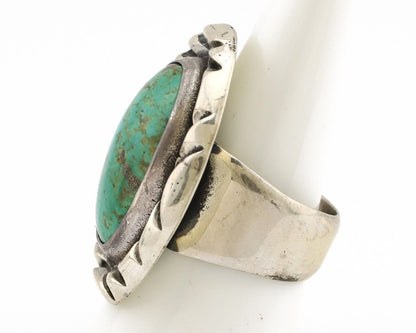 Navajo Ring 925 Silver Kingman Turquoise Native Artist Signed C Montoya C.80's