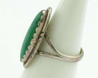 Navajo Ring .925 Silver Kingman Turquoise Native American Artist C.1980's