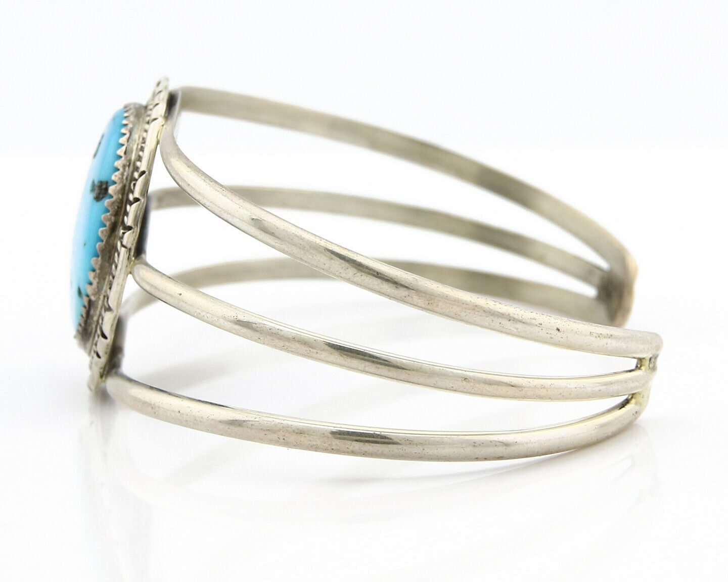 Navajo Bracelet .925 Silver Turquoise Mountain Native Cuff C.80's