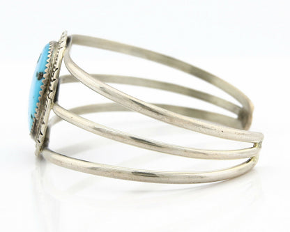 Navajo Bracelet .925 Silver Turquoise Mountain Native Cuff C.80's