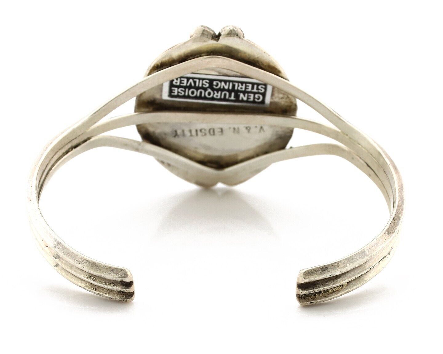 Navajo Cuff Bracelet 925 Silver Natural Gemstone Artist Signed V & N EDSITTY C80