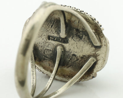 Navajo Ring .925 Silver Sleeping Beauty Turquoise Native Artist C.80's