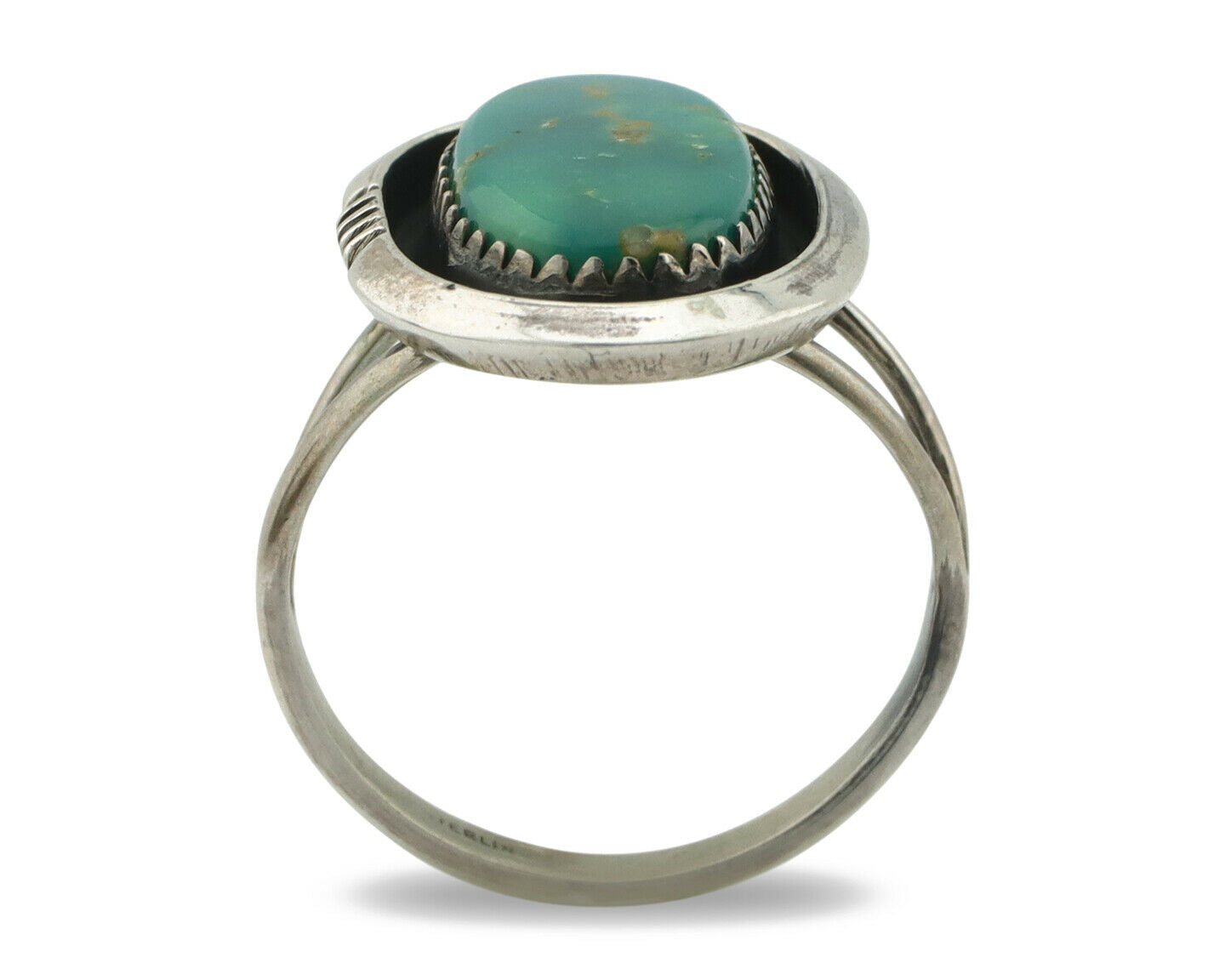 Navajo Ring .925 Silver Blue Turquoise Native American Artist Handmade C.80's