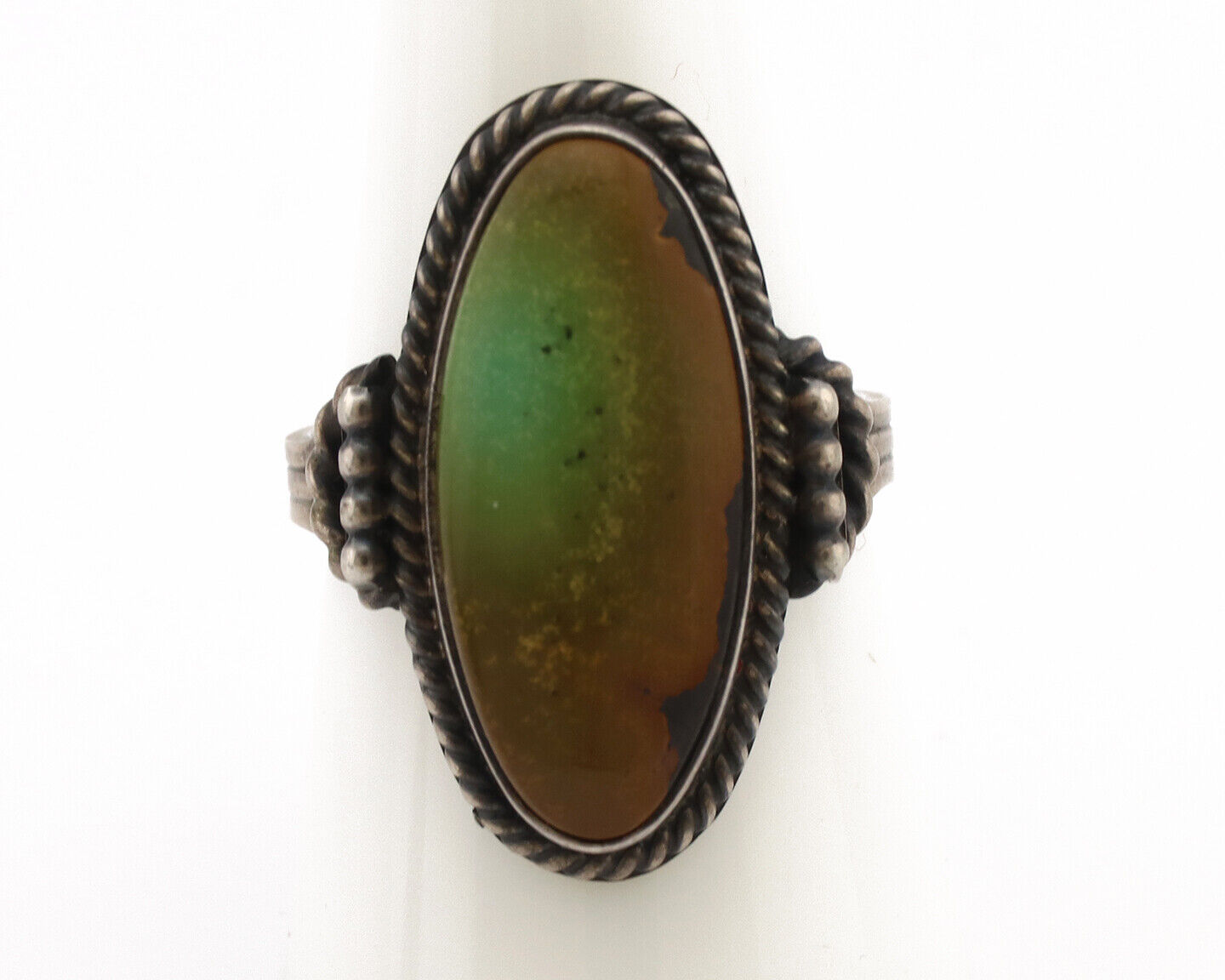 Navajo Ring .925 Silver Royston Turquoise Native American Artist C.1980's
