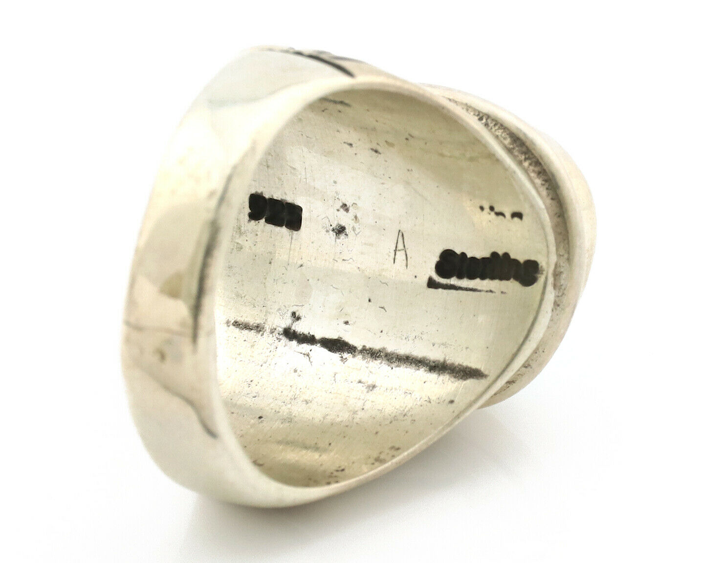 Navajo Ring .925 Silver Turquoise Mountain Native American Artist C.80's
