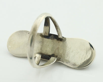 Navajo Ring .925 Silver Natural Blue Turquoise Native American Artist C.80's