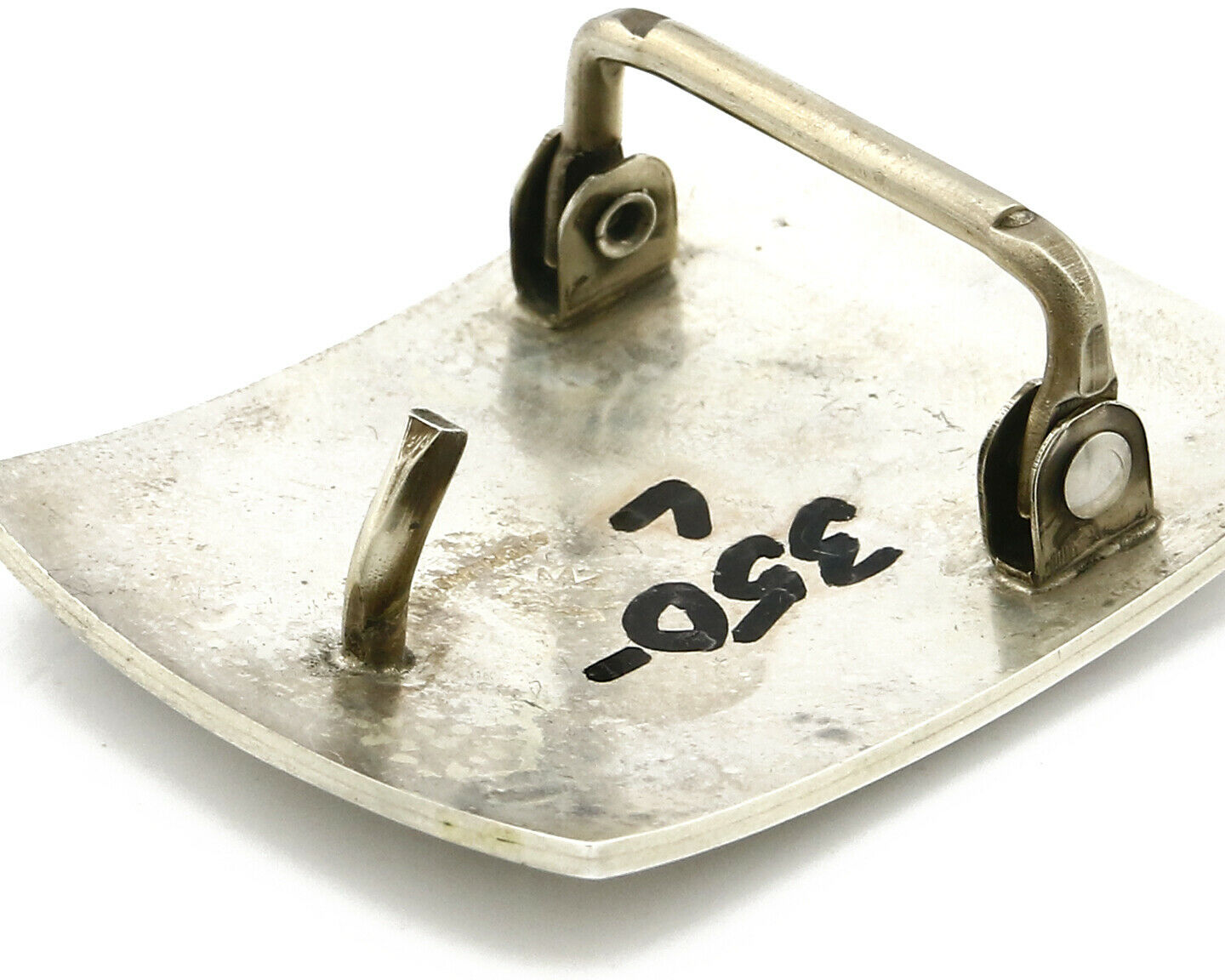 Women's Hopi Belt Buckle .925 Silver Signed Gene Pooyouma Kokopelli C.80's