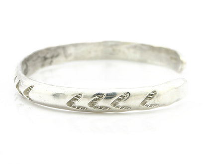 Navajo Bracelet .925 Silver Hand Stamped Arrow Head Artist V Montoya C.80's