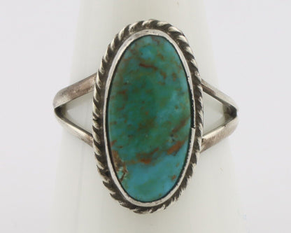 Navajo Handmade Ring 925 Silver Kingman Turquoise Native Artist C.80's