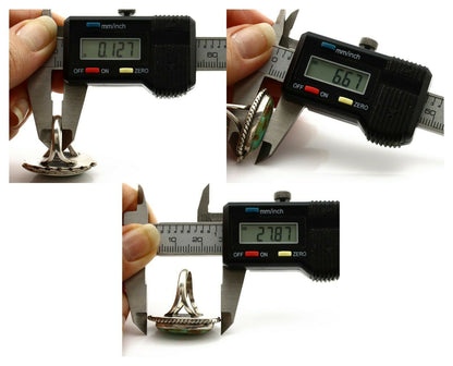 Navajo Ring .925 Silver Arizona Turquoise Signed Apache Manufacturing C80s