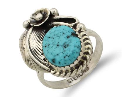 Navajo Ring 925 Silver Natural Blue Turquoise Native American Artist C.80's