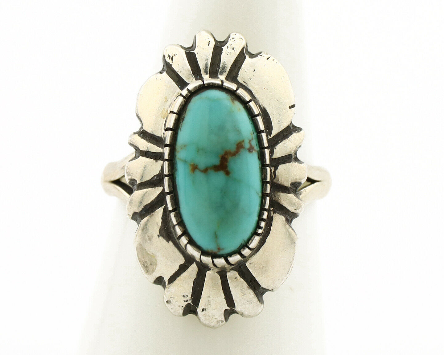 Navajo Ring .925 Silver Arizona Turquoise Signed M Montoya C.80's