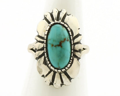 Navajo Ring .925 Silver Arizona Turquoise Signed M Montoya C.80's