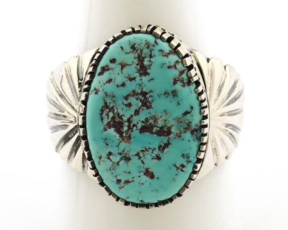 Navajo Ring .925 Silver Sleeping Beauty Turquoise Artist Signed DK C.80's