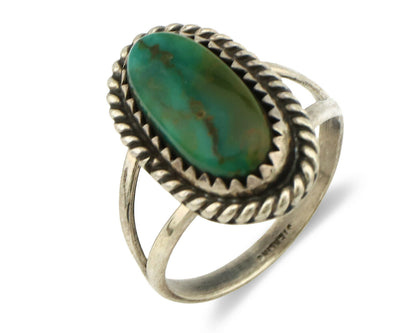 Navajo Ring .925 Silver Royston Turquoise Native American Artist C.1980's