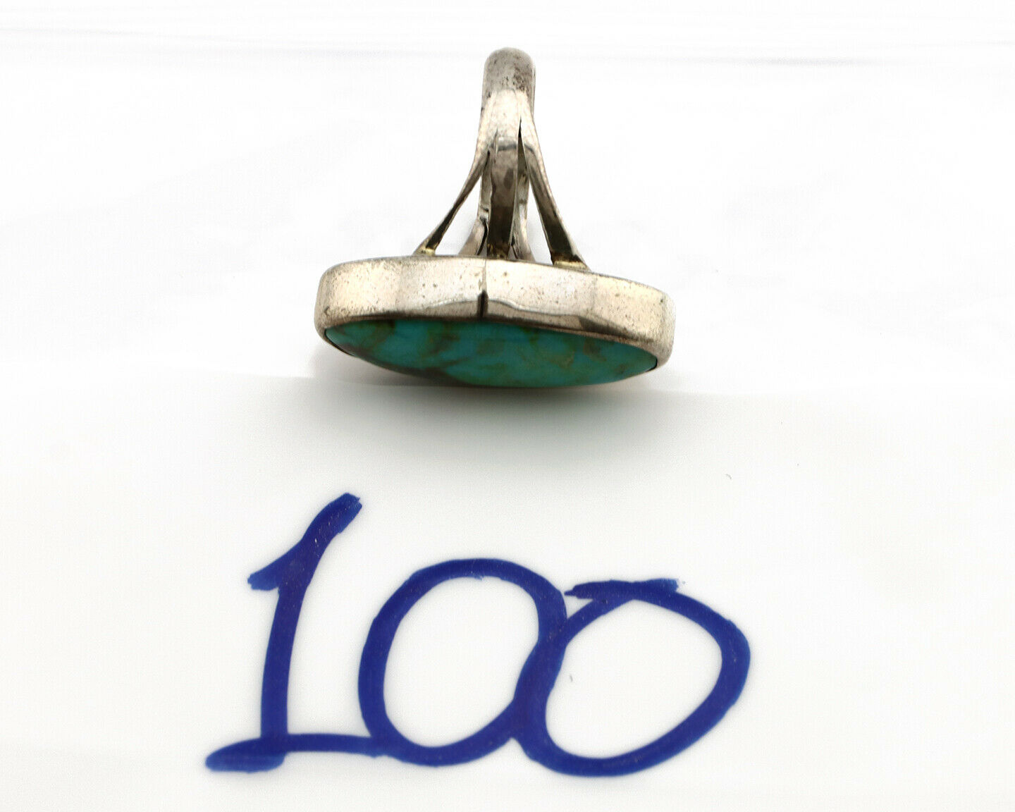 Navajo Ring .925 Silver Arizona Turquoise Native American Artist C80s