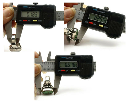 Navajo Ring .925 Silver Blue Green Arizona Turquoise Artist Signed Apache C.80's