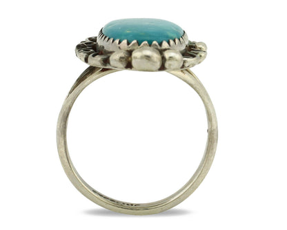 Navajo Ring .925 Silver Blue Turquoise Native American Artist C.80's