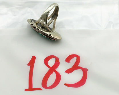 Navajo Ring .925 Silver Spiderweb Turquoise Native American Artist C.1980's