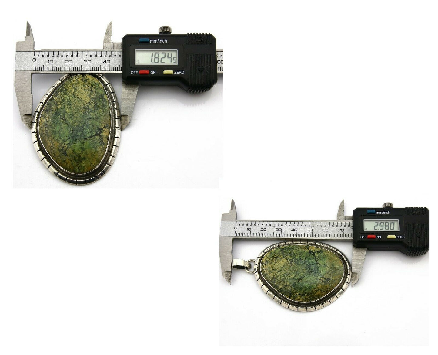 Navajo Pendant .925 Silver Natural Slab Turquoise Native Artist C.80's