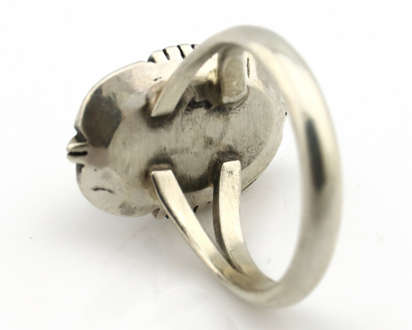 Navajo Ring .925 Silver Kingman Turquoise Handmade Native American Artist C.80's